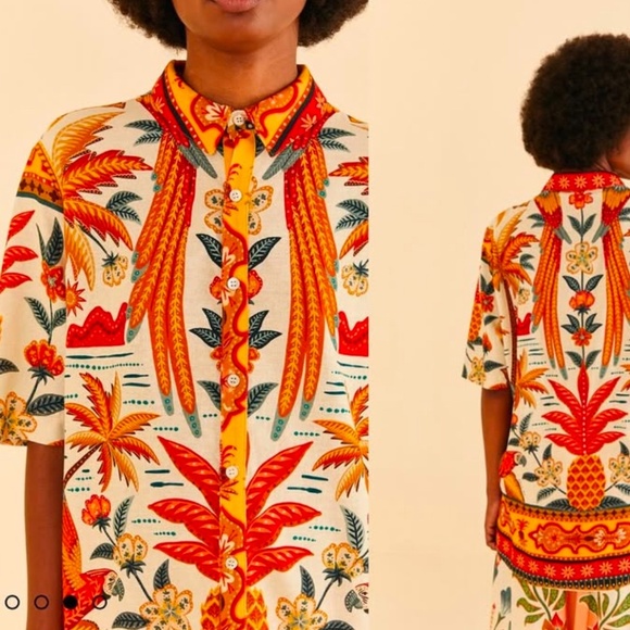 FARM Rio Tops - FARM Rio Tropical Button-Up Shirt – Size M 🌴